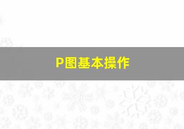 P图基本操作