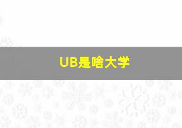 UB是啥大学