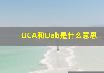 UCA和Uab是什么意思