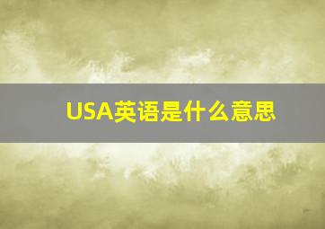 USA英语是什么意思