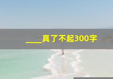 ____真了不起300字