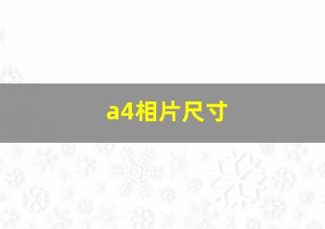 a4相片尺寸