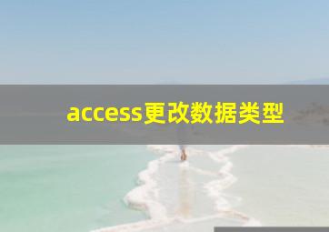 access更改数据类型