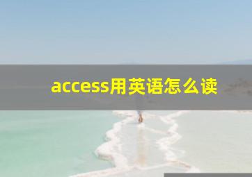 access用英语怎么读