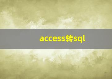 access转sql