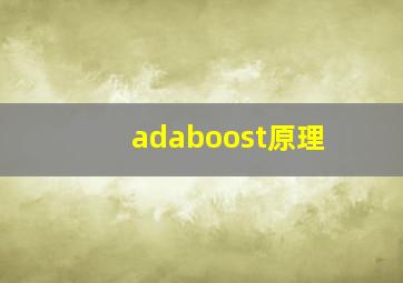 adaboost原理