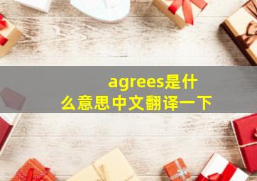 agrees是什么意思中文翻译一下