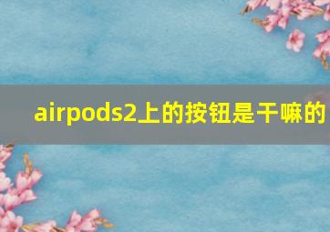 airpods2上的按钮是干嘛的