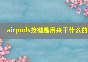 airpods按键是用来干什么的