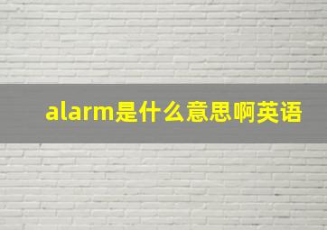 alarm是什么意思啊英语