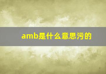 amb是什么意思污的