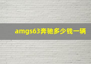 amgs63奔驰多少钱一辆