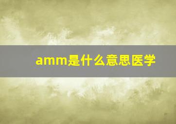 amm是什么意思医学