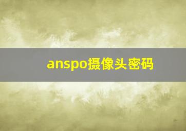 anspo摄像头密码