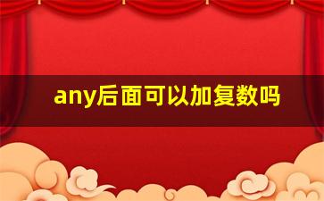 any后面可以加复数吗