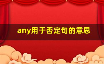 any用于否定句的意思