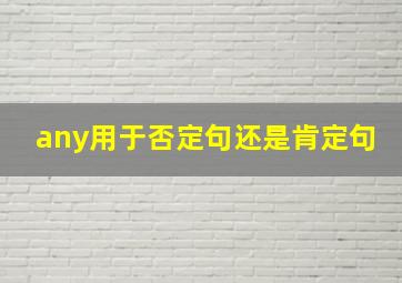 any用于否定句还是肯定句