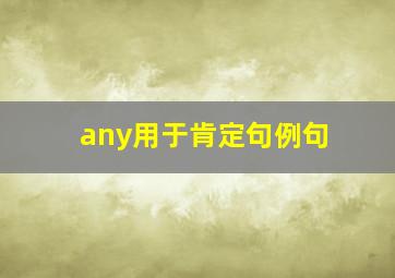 any用于肯定句例句