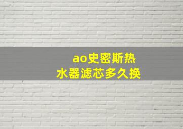 ao史密斯热水器滤芯多久换