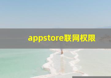 appstore联网权限