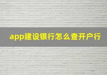 app建设银行怎么查开户行