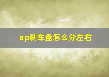 ap刹车盘怎么分左右