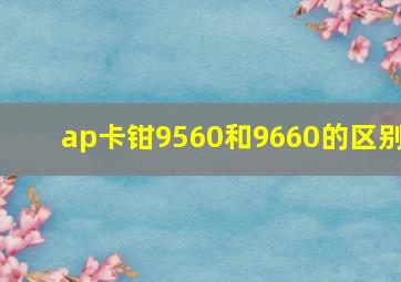 ap卡钳9560和9660的区别