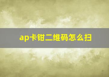 ap卡钳二维码怎么扫