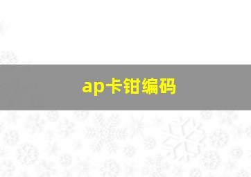 ap卡钳编码