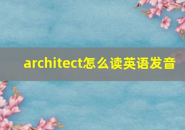 architect怎么读英语发音