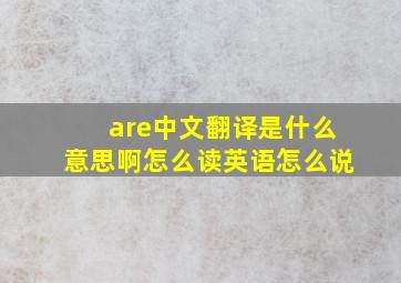 are中文翻译是什么意思啊怎么读英语怎么说