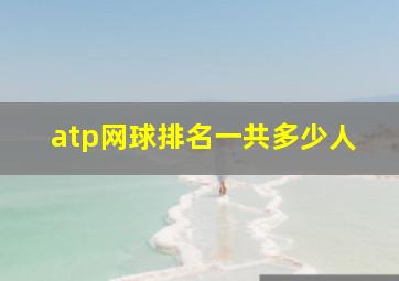 atp网球排名一共多少人