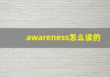 awareness怎么读的