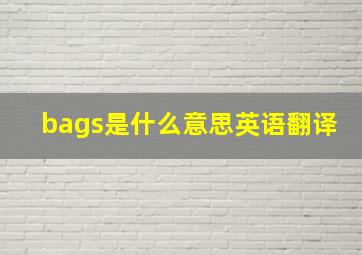 bags是什么意思英语翻译