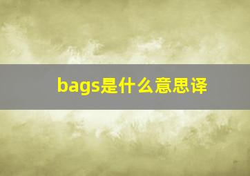 bags是什么意思译