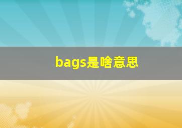 bags是啥意思