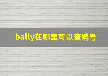 bally在哪里可以查编号