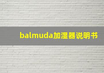 balmuda加湿器说明书