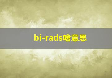 bi-rads啥意思