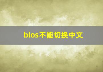 bios不能切换中文