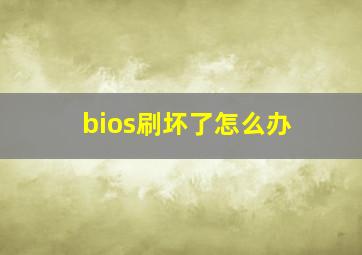 bios刷坏了怎么办