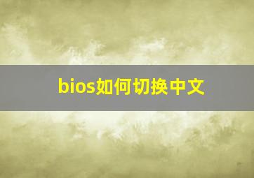 bios如何切换中文