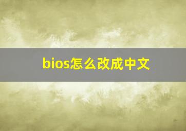 bios怎么改成中文