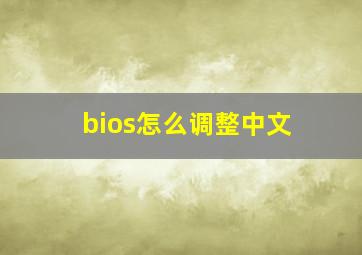 bios怎么调整中文