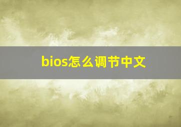 bios怎么调节中文