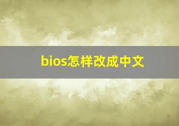 bios怎样改成中文