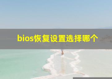 bios恢复设置选择哪个