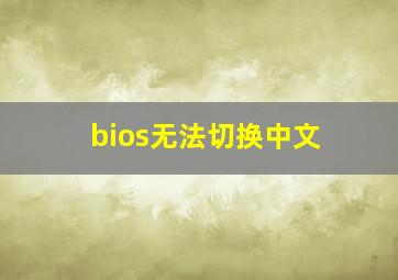 bios无法切换中文