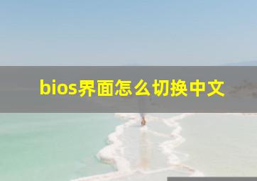 bios界面怎么切换中文