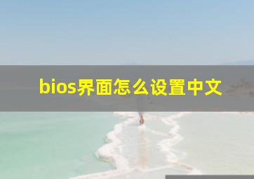 bios界面怎么设置中文